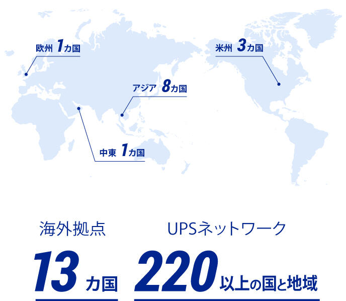 13ヵ国に広がる鈴与の海外拠点図