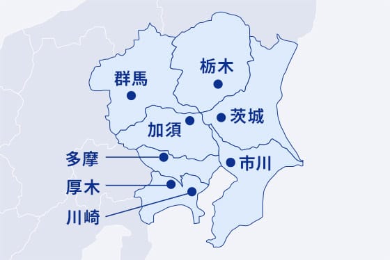 関東における鈴与の配送ネットワーク